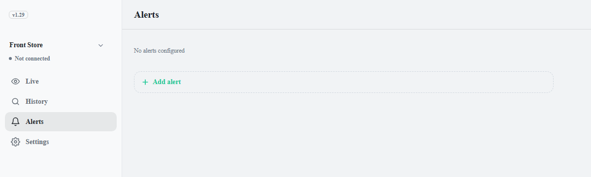 The Alerts tab