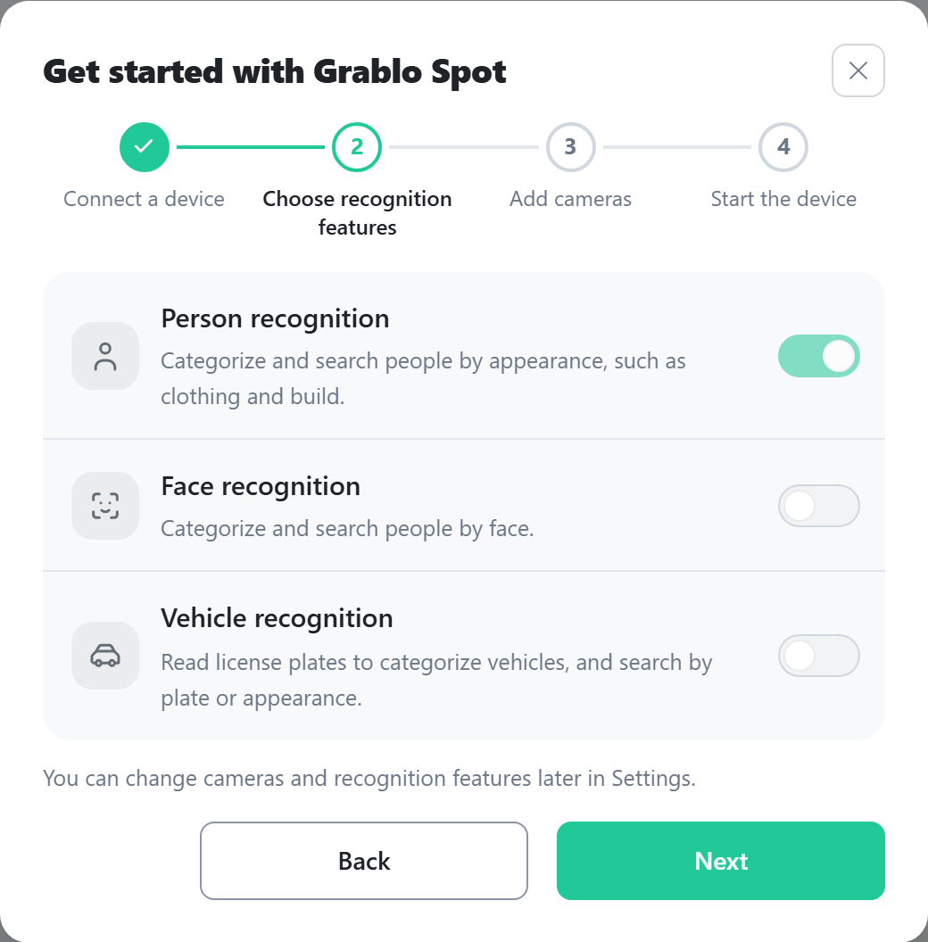 The Get started with Grablo Spot window