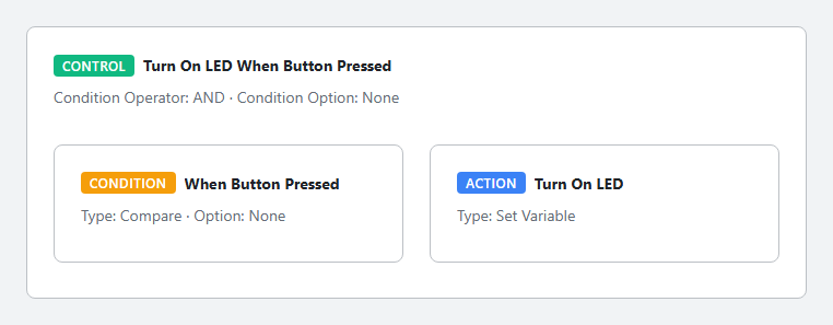 A control with one condition and one action