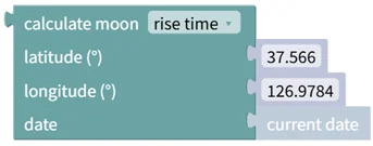 Moon Rise/Set/Noon Time, Azimuth, Altitude, Phase